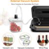 MegaWise Vacuum Sealer Machine | 80kPa Suction Power| Bags and Cutter Included | Compact One-Touch Automatic Food Sealer with External Vacuum System | Dry Moist Fresh Modes for All Saving needs