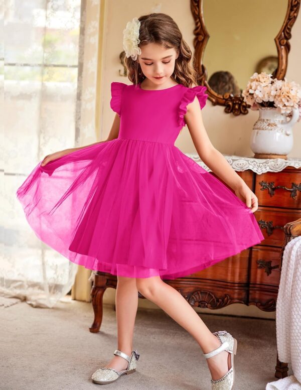 Arshiner Toddler Tutu Dress Little Girls Fluffy Summer Dresses Casual Party Tulle Sundress for Kids 2-6Y