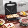 Elite Gourmet ESM2207SS# Stainless Steel Sandwich Panini Maker Grilled Cheese Machine Tuna Melt Omelets Non-stick Cooking Surface, 2 Slice, 750 Watts, Stainless Steel