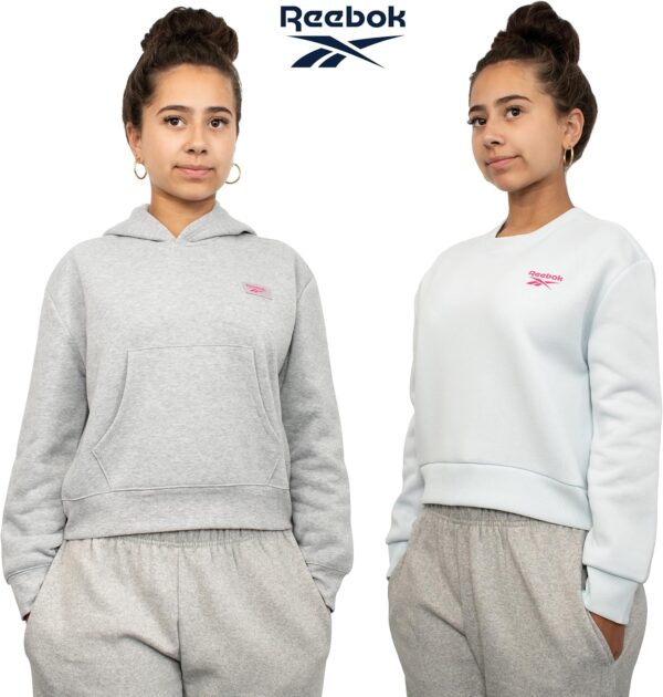 Reebok Girl's Sweatshirt Hoodies 2 Pack Sweatshirts Fashion Hoodie Crewneck Sweaters for Girls Sizes 7-16