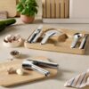 Caraway Kitchen Gadget Set - 5 Piece Kitchen Essentials - Stainless Steel - Includes Can Opener, Pizza Cutter, Garlic Press, Ice Cream Scoop, Vegetable Peeler, and Storage Organizer