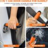 Car Door Handle for Elderly - 3 in 1 Car Handle Assist, 2 Pack Auto Cane Portable Vehicle Support Handle Door Assist Bar, Max Load: 500 Lbs, Anti-Slip Design (Orange-2-Pack Car Handle)