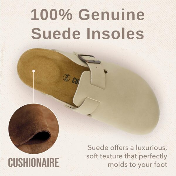 CUSHIONAIRE Hana Slip-On Buckle Clog with Cork Footbed +Memory Foam, Wide Widths Available