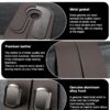 Car Hooks for Purses, 4PCS Car Purse Holder Hook Luxurious Leather 100% Metal Car Hooks for Headrest Multifunctional Car Hangers for Seat Car Seat Back Storage Hook Accessories (Brown)