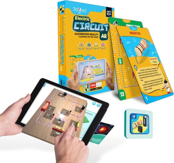 Educational Electronics Kit for Kids | Fun Interactive Learning Toys with Circuits, Gadgets, & Augmented Reality (AR) App | Flashcards & Educational Videos Included