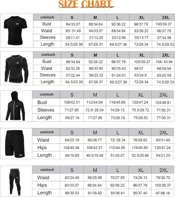 mens 5pcs Men's Compression Sets Pants Long Sleeve Shirt Athletic Shorts Running JacketShirt