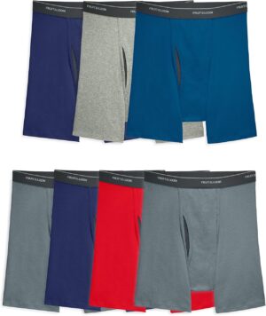 Fruit of the Loom Men's Coolzone Boxer Briefs, Moisture Wicking & Breathable, Assorted Color Multipacks