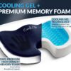 ComfiLife Gel Enhanced Seat Cushion – Office Chair Cushion – Non-Slip Gel & Memory Foam Coccyx Cushion for Tailbone Pain - Desk Chair Car Seat Cushion Driving - Sciatica & Back Pain Relief (Navy)