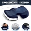 ComfiLife Gel Enhanced Seat Cushion – Office Chair Cushion – Non-Slip Gel & Memory Foam Coccyx Cushion for Tailbone Pain - Desk Chair Car Seat Cushion Driving - Sciatica & Back Pain Relief (Navy)