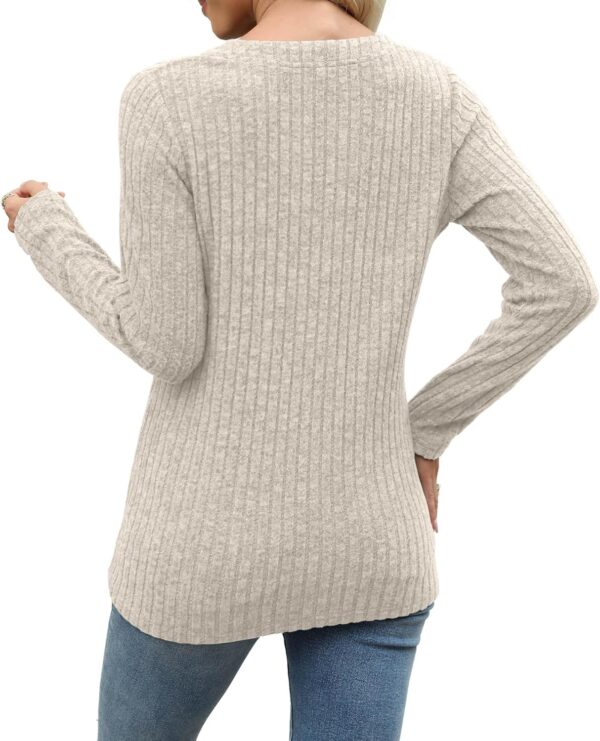 Sweaters for Women Fashion Long Sleeve Tops Pullover V Neck Casual Loose Sweatshirt