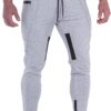 FIRSTGYM Mens Joggers Sweatpants Slim Fit Workout Training Thigh Mesh Gym Jogger Pants with Zipper Pockets