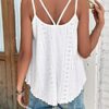 ATHMILE Women's Tank Tops Eyelet Embroidery Sleeveless Spaghetti Strap Tops Scoop Neck Sexy Loose Fit Casual Summer