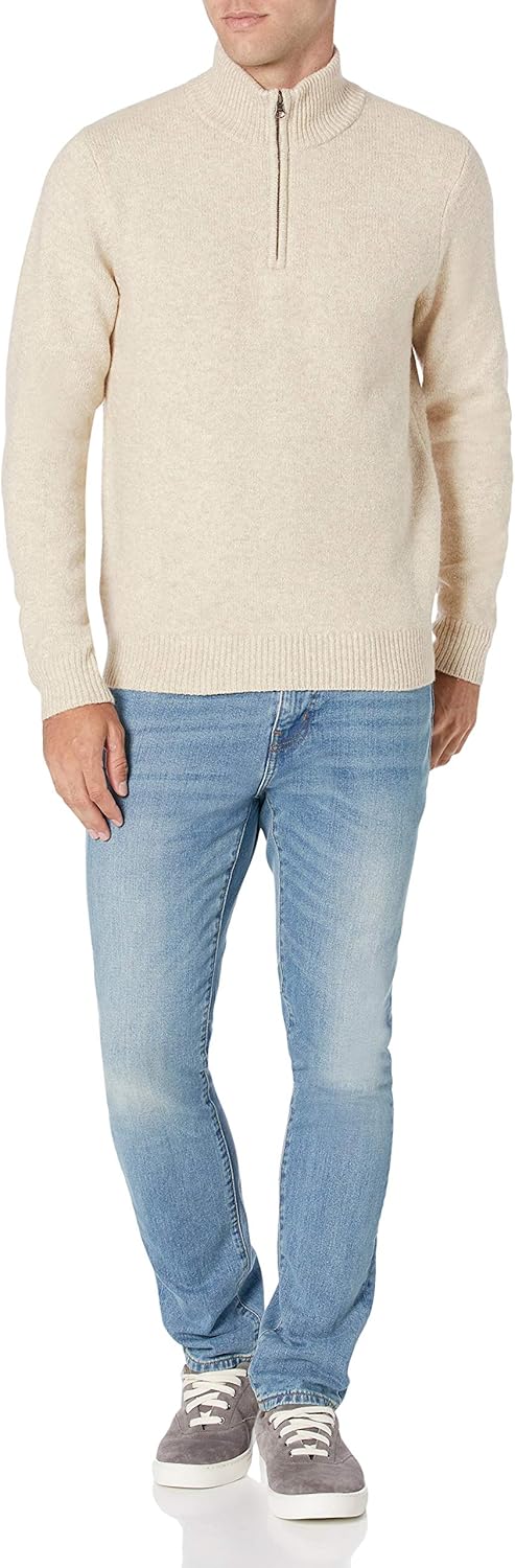 Amazon Essentials Men's Long-Sleeve Soft Touch Quarter-Zip Sweater