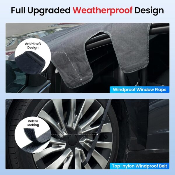 REEVAA 2025 Upgraded Car Windshield Cover for Ice & Snow [All-Weather Protection] Magnetic Fit Weatherproof Frost Cover, Car Winter Accessories, Fit for SUVs, Trucks, Cars - Medium (69''x48'')