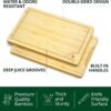 Wooden Cutting Boards for Kitchen Meal Prep & Serving - Bamboo Wood Cutting Board Set - Charcuterie & Chopping Butcher Block for Meat - Kitchen Gadgets Gift