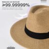 FURTALK Womens Mens Wide Brim Straw Panama Hat Fedora Summer Beach Sun Hat UPF Straw Hat for Women