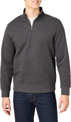 Amazon Essentials Men's Long-Sleeve Quarter-Zip Fleece Sweatshirt