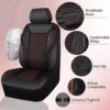 CAR PASS 3D Foam Mesh Leather Car Seat Covers Front Seats, Air Cool Mesh Front Seat Covers for Car, Universal Fit for SUV Truck Sedan Automotive, Armrest Airbag Compatible,Black and Red