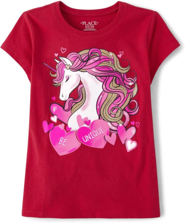 The Children's Place Girls' Lucky Girl Graphic Short Sleeve Tee