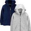 Simple Joys by Carter's Toddlers and Baby Boys' Fleece Full-Zip Hoodies, Pack of 2