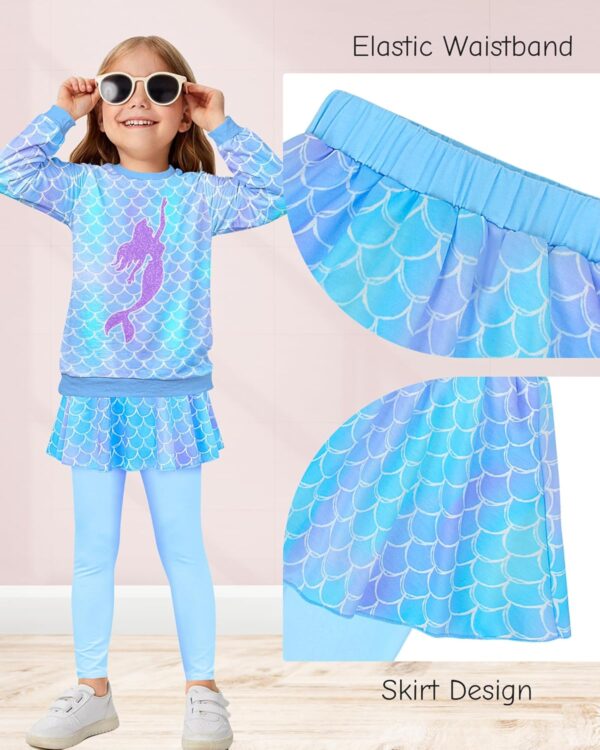 Kids 2 Piece Outfits Girls Stylish Tops Long Sleeve Fashion Sweatshirts and Sweatpants, Girls Clothes Set Size 4-9