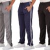 Real Essentials 3 Pack: Men's Mesh Athletic Gym Workout Lounge Open Bottom Sweatpants with Pockets (Available in Big & Tall)