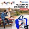 90 Piece Car Emergency Roadside Kit Tool Set w/Safety Kit for Women & Men - Essential Safety & Survival Assistance Kit for Travel, Camping, Road Trip, Truck, SUV