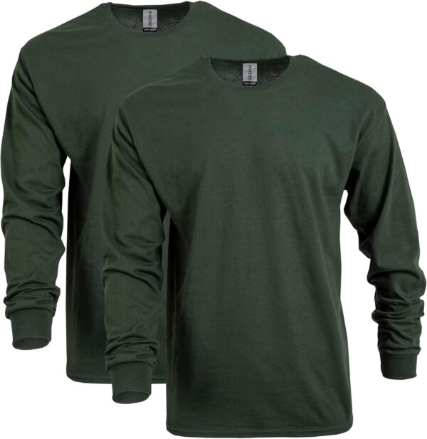 Gildan Adult Heavy Cotton Long Sleeve T-Shirt, Style G5400, 2-Pack