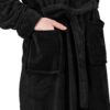 NY Threads Luxurious Men's Shawl Collar Fleece Bathrobe Long Spa Robe