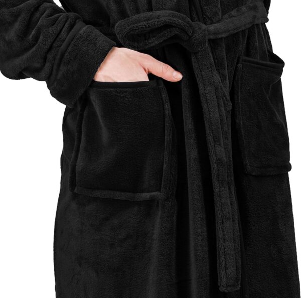 NY Threads Luxurious Men's Shawl Collar Fleece Bathrobe Long Spa Robe