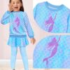 Kids 2 Piece Outfits Girls Stylish Tops Long Sleeve Fashion Sweatshirts and Sweatpants, Girls Clothes Set Size 4-9