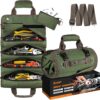 Tool Bag Roll Up, UUP Heavy Duty Rolled Empty Tool Storage Organization, Portable Foldable Rollup Organizer with 2 Small Pouches, Rollable Carrying Toolbag, Dad Men Mechanic Birthday Gifts, Army Green