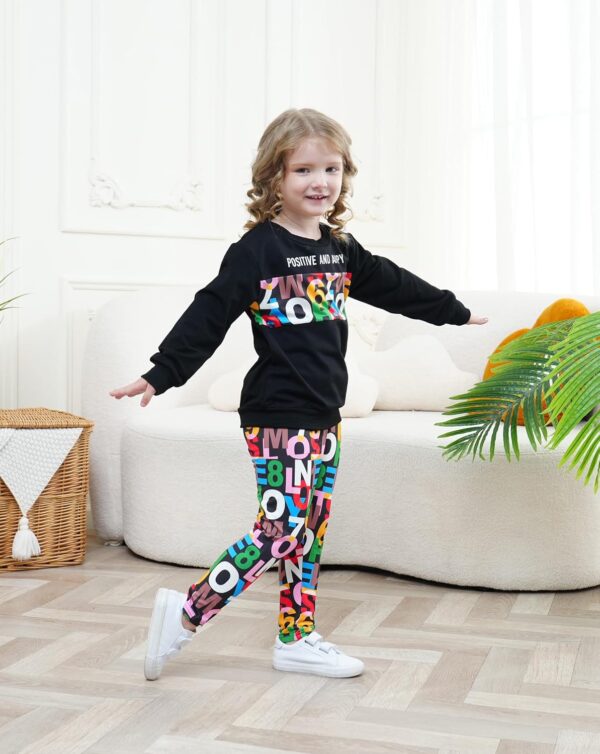 Toddler Kid Girl Clothes Letter Graphic Pullover Sweatshirt + Leggings 2PC Girls Fall Winter Pant Set