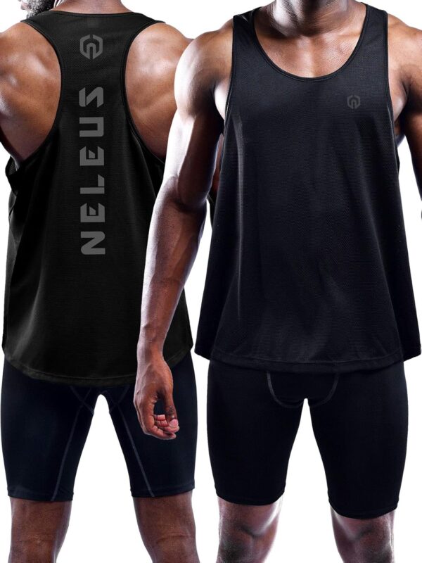 NELEUS Men's 3 Pack Dry Fit Y-Back Muscle Tank Top