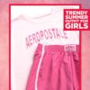 AEROPOSTALE Girls' Shorts Set - 2 Piece Jersey Graphic Tee and Poly Woven Dolphin Shorts - Summer Outfit for Girls (4-12)