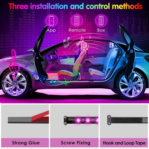 Interior Car Lights Keepsmile Car Accessories APP Control with Remote Music Sync Color Change RGB Under Dash Car Lighting with Charger 12V LED Lights Running Board Lights