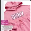 DKNY Girls' Jogger Set - 2 Piece Soft Fleece Athletic Pullover Hooded Sweatshirt and Jogger Sweatpants for Girls (Sizes:7-12)