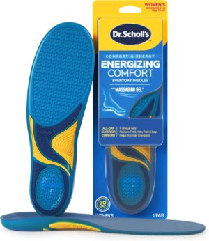 Dr. Scholl’s Energizing Comfort Women’s Everyday Insoles with Massaging Gel - Clinically Proven, All-Day Energy and Comfort Inserts with Patented Triple Gel Design - Shock Absorbing, Arch Support