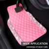 NBTEPEM Pink Bling Leather Car Floor Mats Full Set, Sparkly Diamond Car Mats Universal Fit Most Automotive, Glitter Rhinestone Carpet Waterproof Anti-Slip, 5 pcs Set (Pink Leather Diamond)