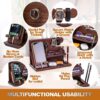 TESLYAR Wood Phone Docking Station for Men - Desk or Nightstand Organizer - Birthday Gifts for Husband, Dad - Anniversary Idea from Wife - Key Holder, Stand Wallet, Watch & Essentials (Bourbon Brown)