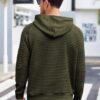 COOFANDY Mens Hoodies Pullover Casaul Long Sleeve Drawstring Waffle Knit Hooded Sweatshirt with Kanga Pocket