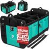 TRUNKCRATEPRO Teal Car Accessories Trunk Organizer Premium Multi Movable Compartments Collapsible car organizer, trunk organizer for Car, Suv, Automotive, gifts (Large Capacity)