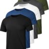 5 Pack Mesh Workout Shirts for Men Dry Fit Gym Shirts Quick Dry Athletic Short Sleeve T-Shirt Moisture Wicking