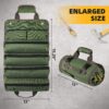 Tool Bag Roll Up, UUP Heavy Duty Rolled Empty Tool Storage Organization, Portable Foldable Rollup Organizer with 2 Small Pouches, Rollable Carrying Toolbag, Dad Men Mechanic Birthday Gifts, Army Green