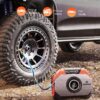 ETENWOLF VORTEX S6 Tire Inflator Portable Air Compressor for Heavy-duty Vehicle, Cordless Air Pump for Car & Inflatables with 19200 mAh Battery, 100% Duty Cycle & Dual Cylinder Bike Pump, Vivid Orange