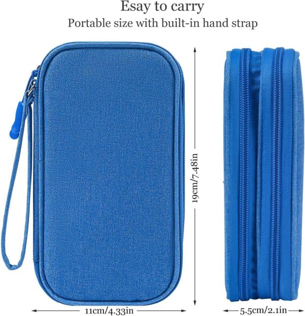 Electronics Accessories Organizer Pouch Bag, Electronic Organizer Travel Case Cable Organizer Electronics Accessories Bag for Cable, Charger, SD Card, Business Travel Gadget Bag (Blue)