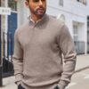 COOFANDY Men's Quarter Button Sweater Lightweight Mock Neck Pullover Sweater Fashion Casual Knitted Henley Sweater