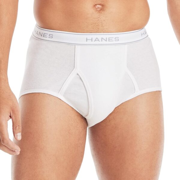 Hanes Men's Moisture-Wicking Cotton Briefs, Available in White and Black, Multi-Packs Available