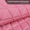 CAR PASS Bling Diamond Pink Leather Car Seat Covers for 2 Front Seats Protector, Waterproof Shining Glitter Sparkly Crystal Universal Armrest Fit Automotive Truck SUV Cute Women Girl, Pink Rhinestone