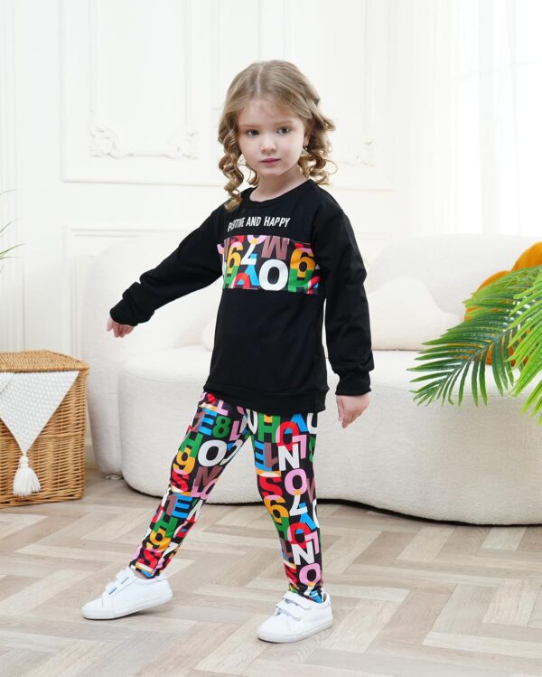 Toddler Kid Girl Clothes Letter Graphic Pullover Sweatshirt + Leggings 2PC Girls Fall Winter Pant Set